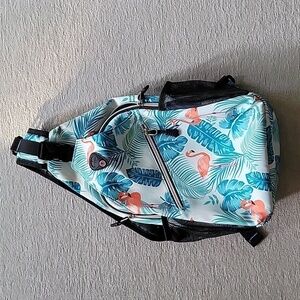 Flamingo tropical crossbody pack.  Very good condition.